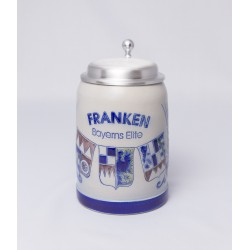 MB Bierkrug "Franken, Bayerns Elite" mit Zinndeckel